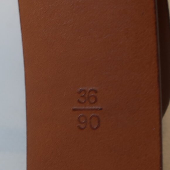 Mens Polo Ralph Lauren Dark Brown Brass Buckle 2110823-978 Leather Belt 36-90 * - Picture 11 of 11